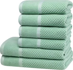 Set de prosoape şi prosoape de baie din frotir MODENA verde, 6 buc