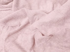 Cearsaf elastic fleece MOLTON roz deschis 180 x 200 cm
