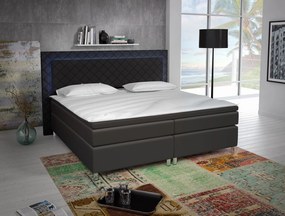 Pat matrimonial Boxspring 180 cm Pius (negru) (cu saltele). 611047