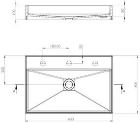 Lavoar pe blat Deante Correo gri-metalic 40x60cm
