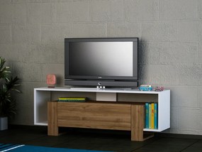 Comoda TV Mery - Alb, Walnut