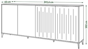 MAZZONI Gold Medal 2024 Comodă RIMINI K-242 Bej Taupe/Negru Mat - O COMODĂ MODERNĂ CU FRONTURI TEXTURATE