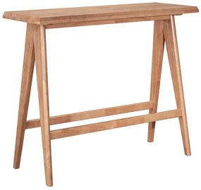 Masa de bar Winslow din lemn de arbore de cauciuc, culoarea nuc 120x45x100cm