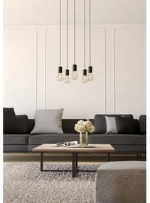 Lustră pe cablu Eglo 390267 HUEBRO 5xE27/40W/230V negru