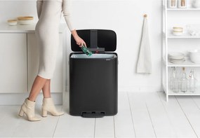 Coș Brabantia Bo Pedal 1003185, 60 L, închidere ușoară, bază antiderapantă, negru