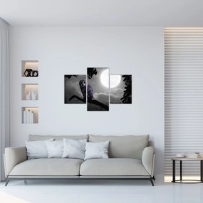 Tablou - Bufniță de noapte, bufniță mov (90x60 cm)