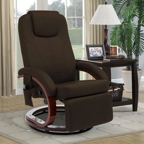 Fotoliu de masaj relaxant, reglabil și cu încălzire VINTAGE - maro