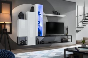 Mobilier living Shelly 27 WS SW M8 (alb mat + alb lucios + negru mat). 1024228