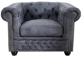 Fotoliu clasic stil englezesc Chesterfield gri antic A-37389 VC