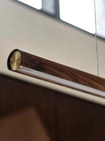 Lustra suspendata LED design liniar din lemn Akeno