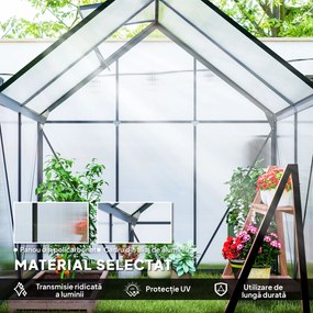 Outsunny Seră Walk-In din Policarbonat 192.5 x 131 cm | Aosom Romania