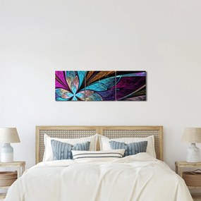 Tablou - Floare, abstracție (cu ceas) (90x30 cm)