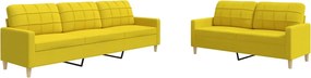 vidaXL Set de canapele, 2 piese, galben deschis, textil