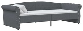 337215 vidaXL Pat de zi, gri închis, 90x200 cm, textil, USB
