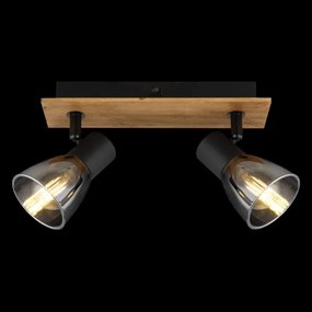 Spot de perete CLAUDE 2xE14/40W/230V negru/lemn Globo 54307-2W