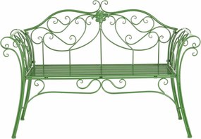 Banca gradina ETELIA, verde, metal, 131x49x89 cm
