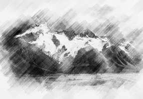 Fototapet - Munți desenați (147x102 cm)