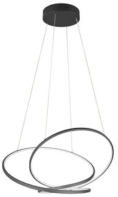 Lustră negru-mat LED cu intensitate reglabilă Darvin – Trio