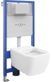 Mexen set WC încastrat cadru Felix Slim cu vas de toaletă Stella, Albă - 6103368XX00