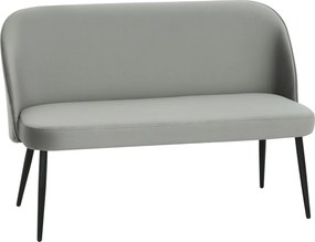 HOMCOM Canapea 2 locuri, canapea modernă tapițată cu cadru din metal și lemn, tapițerie cu aspect de catifea, Gri | Aosom Romania