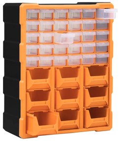 Organizator cu 39 de sertare, 38x16x47 cm Portocaliu si negru, 30 + 9 sertare, 1, 1
