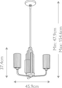 Quintiesse QN-KIMROSE3-PN - Lustra cu tijă KIMROSE, 3xE14/40W/230V, crom lucios