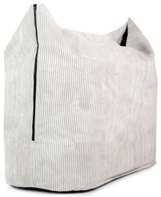 Fotoliu puf pentru copii crem cu tapițerie din catifea reiată Cocoon 120 – SLOWDOWN