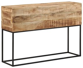 vidaXL Masă consolă, 110x30x75 cm, lemn masiv de mango brut și fier