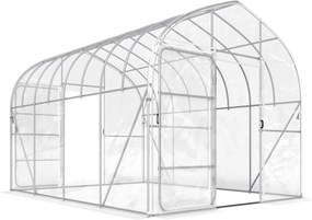 Outsunny Seră tunel cu învelitoare PO, 2 uși cu balamale, seră încălzită cu structură optimizată, transparentă | Aosom Romania