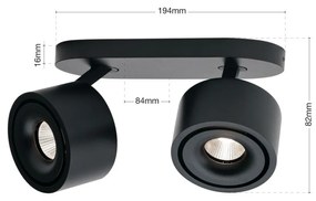Plafoniera cu 2 Spoturi LED directionabile SPECTER negru
