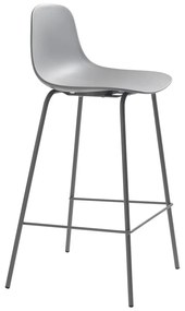 Scaun de bar gri din plastic (înălțime șezut 67,5 cm) Whitby – Unique Furniture