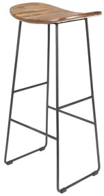 Scaun de bar în culoare naturală din lemn de tec (înălțime șezut 76 cm) Tangle – White Label