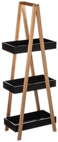 Etajera baie 3 niveluri din bambus, Negru, 5five Simple Smart