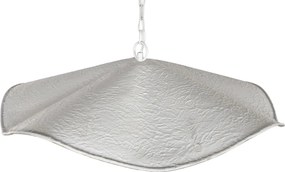 Lustră suspendată din metal, alb și auriu, finisaj patinat, 16 x 77 cm, „Provins”