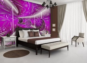 Fototapet - Străduța violetă cu mingi mici (254x184 cm)