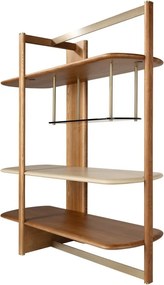 Raft stanga modern din lemn furniruit Walnut