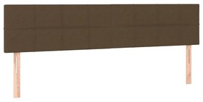 Pat box spring cu saltea, maro inchis, 160x200 cm, textil Maro inchis, 160 x 200 cm, Cu blocuri patrate