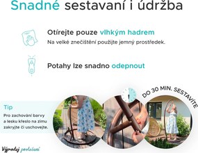 Promoție Scaun suspendat KOKON cu suport, bej Clasa II