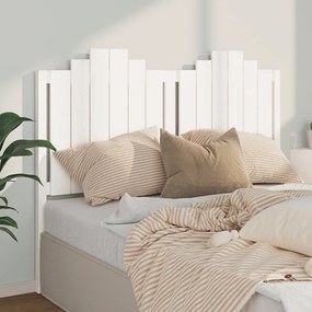 Tablie de pat, alb, 141x4x110 cm, lemn masiv de pin 1, Alb, 141 x 4 x 110 cm