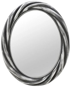 Oglinda ovala Luxurious Silver Black 58 x 73 cm