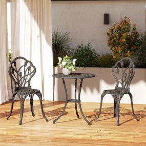 Outsunny Set de Gradina 3 Piese din Aluminiu cu 2 Scaune | Aosom Romania