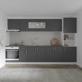 Corp haaus Karo, 2 Usi, cu sticla, Antracit/Alb, 80 x 30 x 60 cm