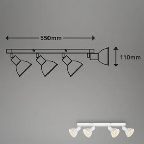 Spot Brilo RETRO 4xE14/25W/230V alb