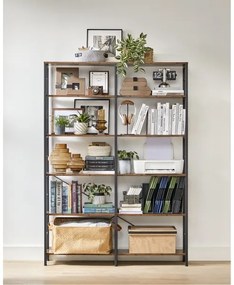 Bibliotecă NAVARO maro/negru