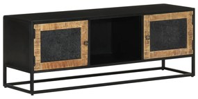 vidaXL Comodă TV, 110x30x40 cm, lemn masiv de mango brut și fier