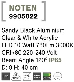 Stalp LED pentru iluminat exterior IP65 NOTEN H-40cm NVL-9905022