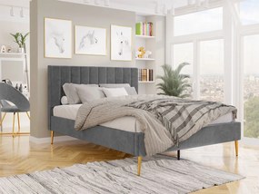 Pat matrimonial 180 cm Bleash New (Gri + auriu) (cu somieră). 1104317