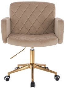 HR802K Scaun Latte din Catifea cu Bază Aurie