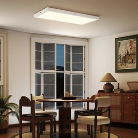 HOMCOM Set de 2 Plafoniere LED Subțiri cu Design Minimalist și Modern, Reglabile, Candelabru LED din Oțel și Plastic, 60x30x3,7 cm, Alb | Aosom Romania