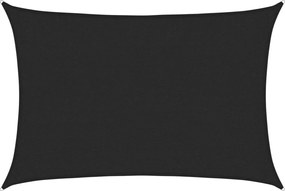 vidaXL Pânză parasolar, negru, 2x3 m, HDPE, 160 g/m²